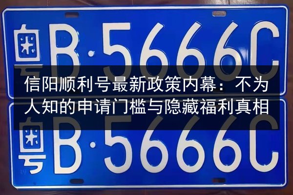 信阳顺利号最新政策内幕:不为人知的申请门槛与隐藏福利真相 第3张 信阳顺利号最新政策内幕:不为人知的申请门槛与隐藏福利真相 第3张