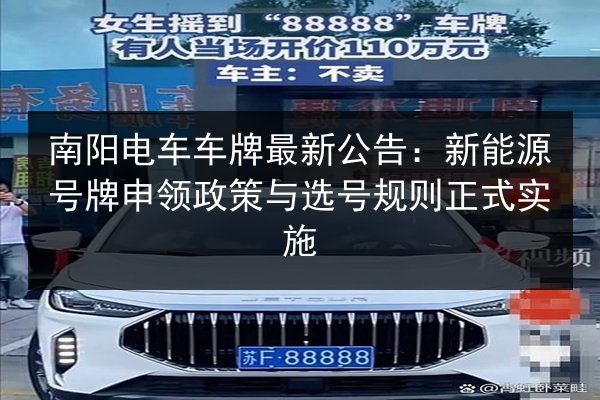 南阳电车车牌最新公告:新能源号牌申领政策与选号规则正式实施 第3张 南阳电车车牌最新公告:新能源号牌申领政策与选号规则正式实施 第3张