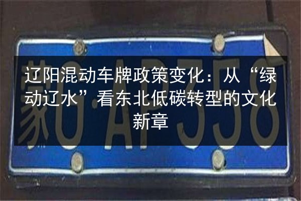 辽阳混动车牌政策变化：从“绿动辽水”看东北低碳转型的文化新章 第2张