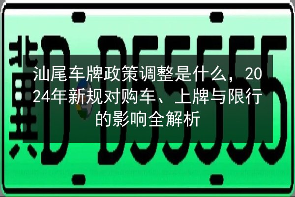 汕尾车牌政策调整是什么，2024年新规对购车、上牌与限行的影响全解析 第2张