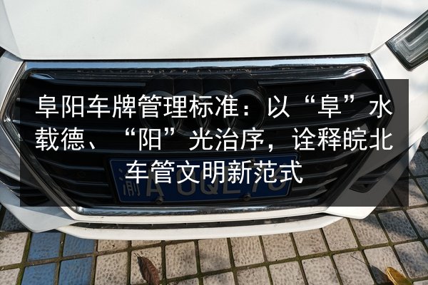 阜阳车牌管理标准:以“阜”水载德、“阳”光治序,诠释皖北车管文明新范式 第2张 阜阳车牌管理标准:以“阜”水载德、“阳”光治序,诠释皖北车管文明新范式 第2张