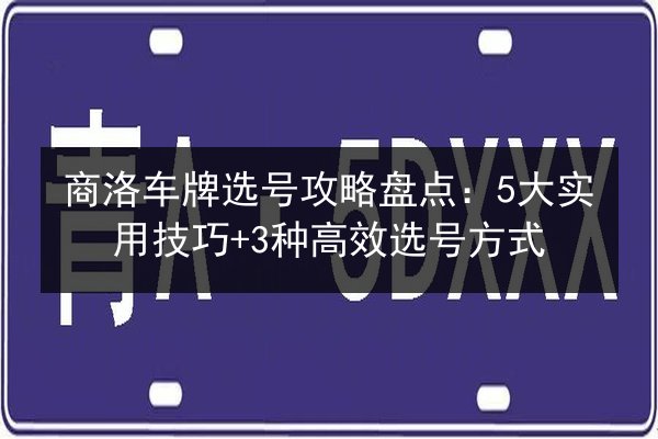 商洛车牌选号攻略盘点:5大实用技巧+3种高效选号方式 第2张 商洛车牌选号攻略盘点:5大实用技巧+3种高效选号方式 第2张