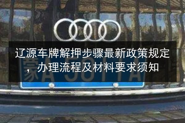 辽源车牌解押步骤最新政策规定,办理流程及材料要求须知 第2张 辽源车牌解押步骤最新政策规定,办理流程及材料要求须知 第2张