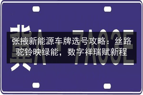 张掖新能源车牌选号攻略:丝路驼铃映绿能,数字祥瑞赋新程 第2张 张掖新能源车牌选号攻略:丝路驼铃映绿能,数字祥瑞赋新程 第2张