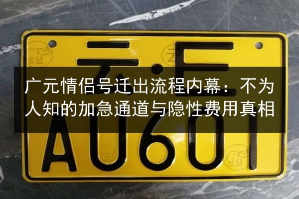 广元情侣号迁出流程内幕:不为人知的加急通道与隐性费用真相 第3张 广元情侣号迁出流程内幕:不为人知的加急通道与隐性费用真相 第3张