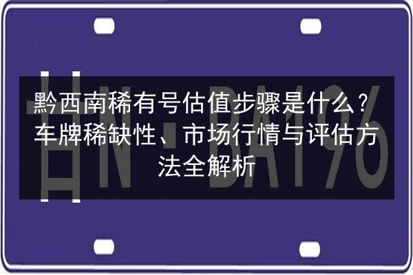 黔西南稀有号估值步骤是什么？车牌稀缺性、市场行情与评估方法全解析