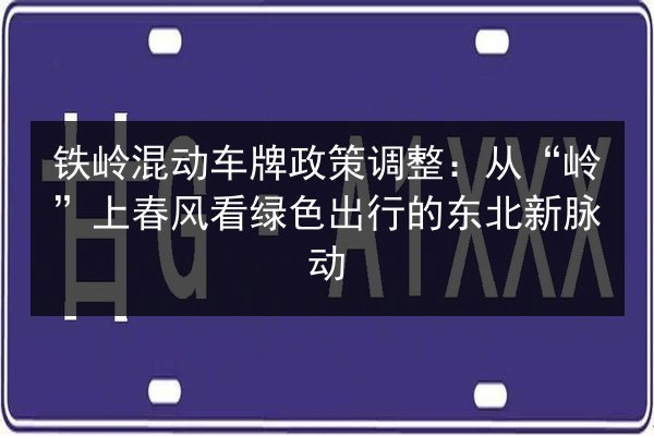 铁岭混动车牌政策调整:从“岭”上春风看绿色出行的东北新脉动 第3张 铁岭混动车牌政策调整:从“岭”上春风看绿色出行的东北新脉动 第3张