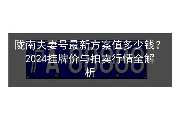 陇南夫妻号最新方案值多少钱？2024挂牌价与拍卖行情全解析
