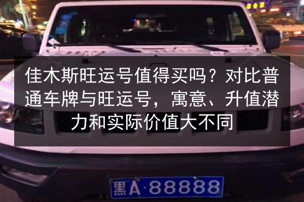 佳木斯旺运号值得买吗？对比普通车牌与旺运号，寓意、升值潜力和实际价值大不同