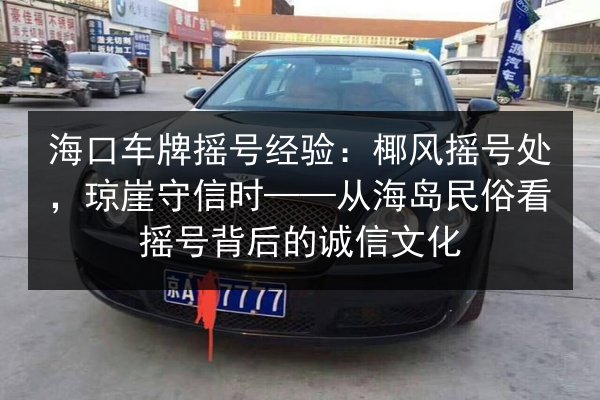 海口车牌摇号经验:椰风摇号处,琼崖守信时——从海岛民俗看摇号背后的诚信文化 第3张 海口车牌摇号经验:椰风摇号处,琼崖守信时——从海岛民俗看摇号背后的诚信文化 第3张
