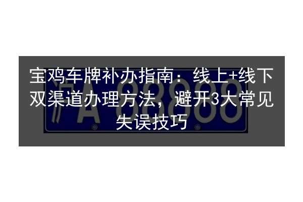 宝鸡车牌补办指南：线上+线下双渠道办理方法，避开3大常见失误技巧 第3张