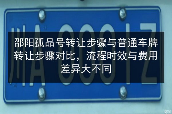 邵阳孤品号转让步骤与普通车牌转让步骤对比，流程时效与费用差异大不同 第2张