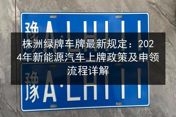 株洲绿牌车牌最新规定:2024年新能源汽车上牌政策及申领流程详解 第3张 株洲绿牌车牌最新规定:2024年新能源汽车上牌政策及申领流程详解 第3张