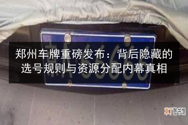 郑州车牌重磅发布：背后隐藏的选号规则与资源分配内幕真相