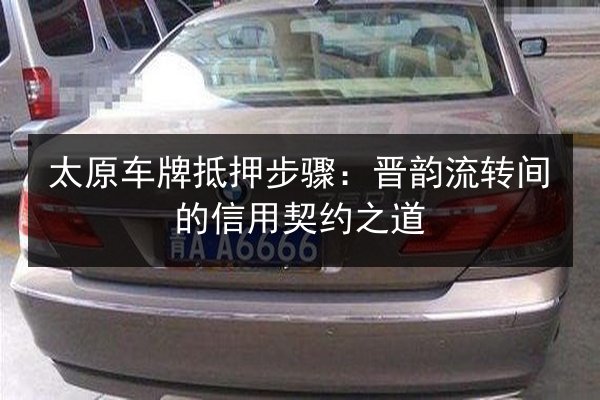太原车牌抵押步骤：晋韵流转间的信用契约之道