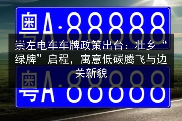 崇左电车车牌政策出台：壮乡“绿牌”启程，寓意低碳腾飞与边关新貌 第3张
