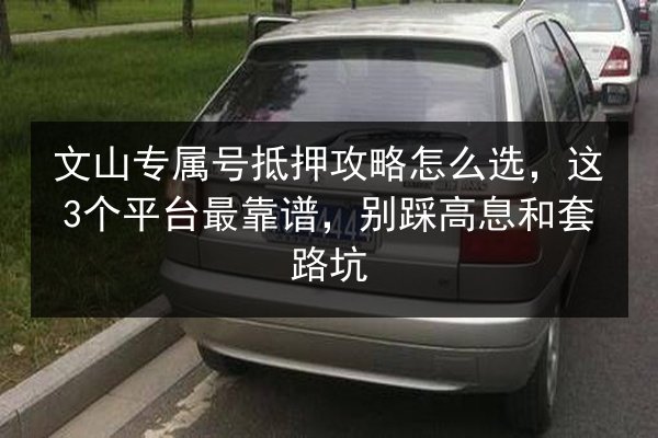 文山专属号抵押攻略怎么选,这3个平台最靠谱,别踩高息和套路坑 第3张 文山专属号抵押攻略怎么选,这3个平台最靠谱,别踩高息和套路坑 第3张