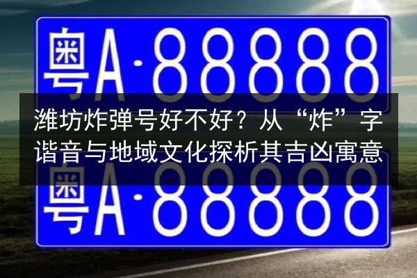 潍坊炸弹号好不好？从“炸”字谐音与地域文化探析其吉凶寓意