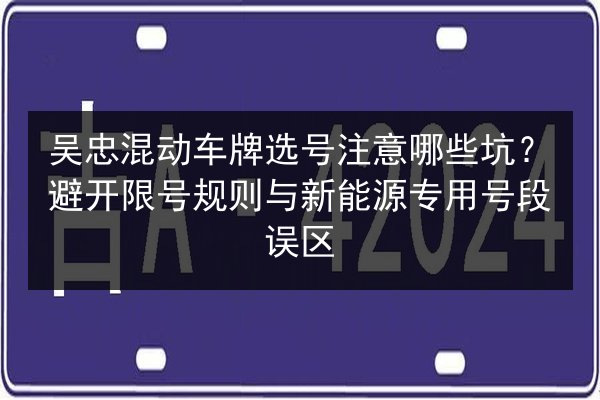 吴忠混动车牌选号注意哪些坑？避开限号规则与新能源专用号段误区 第2张