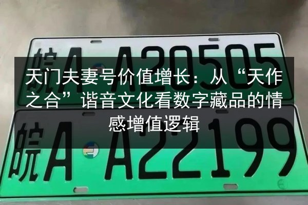 天门夫妻号价值增长:从“天作之合”谐音文化看数字藏品的情感增值逻辑 第2张 天门夫妻号价值增长:从“天作之合”谐音文化看数字藏品的情感增值逻辑 第2张