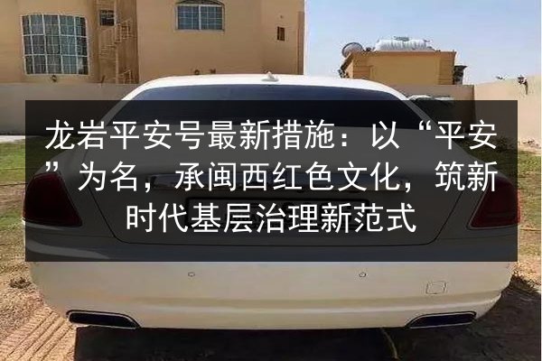 龙岩平安号最新措施：以“平安”为名，承闽西红色文化，筑新时代基层治理新范式 第3张