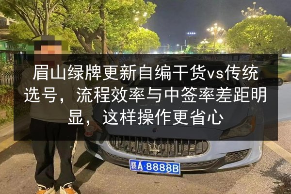 眉山绿牌更新自编干货vs传统选号，流程效率与中签率差距明显，这样操作更省心 第2张