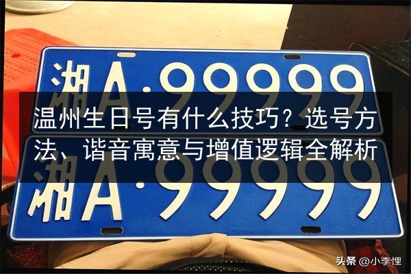 温州生日号有什么技巧？选号方法、谐音寓意与增值逻辑全解析 第2张