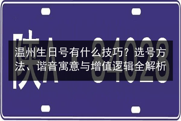 温州生日号有什么技巧？选号方法、谐音寓意与增值逻辑全解析 第3张