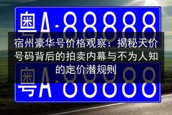 宿州豪华号价格观察:揭秘天价号码背后的拍卖内幕与不为人知的定价潜规则 第3张 宿州豪华号价格观察:揭秘天价号码背后的拍卖内幕与不为人知的定价潜规则 第3张