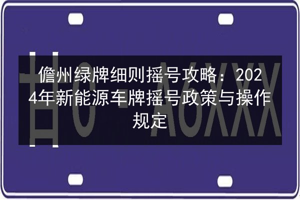 儋州绿牌细则摇号攻略：2024年新能源车牌摇号政策与操作规定 第2张