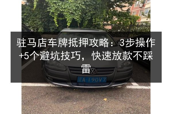 驻马店车牌抵押攻略：3步操作+5个避坑技巧，快速放款不踩雷 第2张
