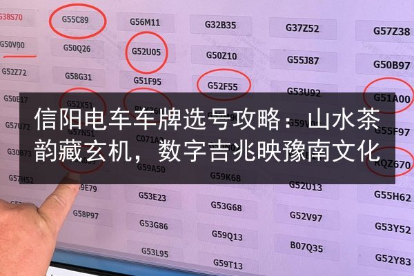 信阳电车车牌选号攻略:山水茶韵藏玄机,数字吉兆映豫南文化 第3张 信阳电车车牌选号攻略:山水茶韵藏玄机,数字吉兆映豫南文化 第3张
