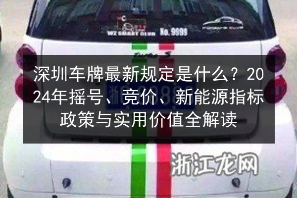 深圳车牌最新规定是什么？2024年摇号、竞价、新能源指标政策与实用价值全解读 第2张