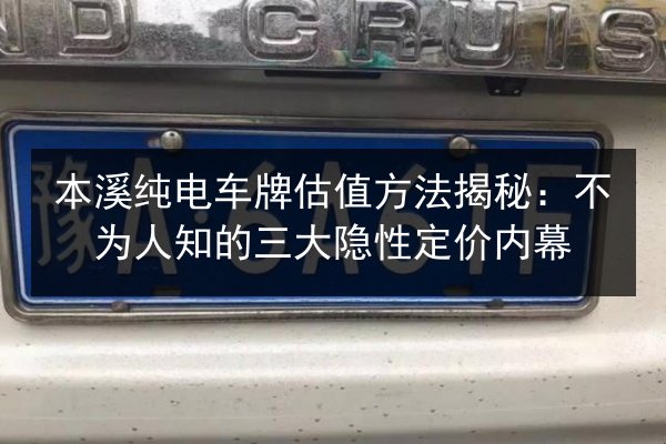 本溪纯电车牌估值方法揭秘:不为人知的三大隐性定价内幕 第3张 本溪纯电车牌估值方法揭秘:不为人知的三大隐性定价内幕 第3张