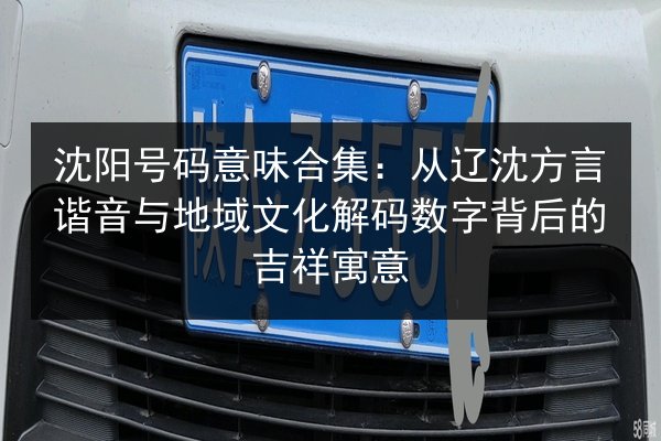 沈阳号码意味合集：从辽沈方言谐音与地域文化解码数字背后的吉祥寓意