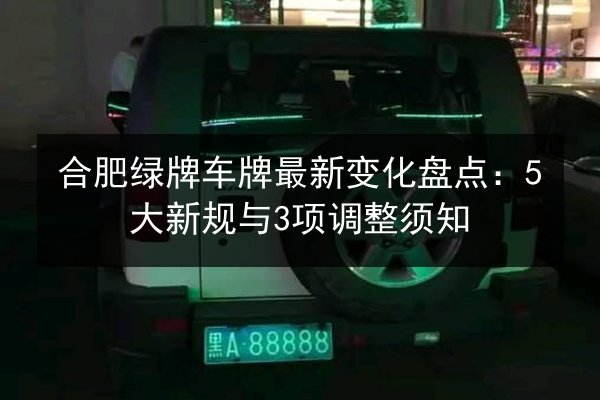 合肥绿牌车牌最新变化盘点：5大新规与3项调整须知 第2张