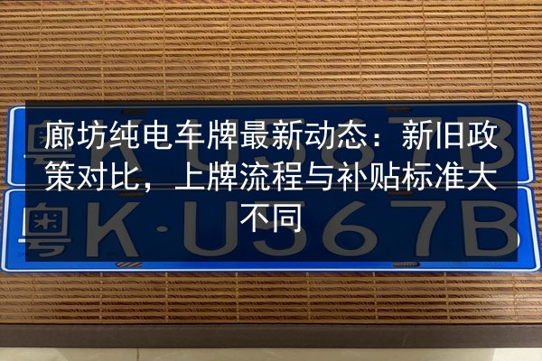 廊坊纯电车牌最新动态：新旧政策对比，上牌流程与补贴标准大不同 第3张