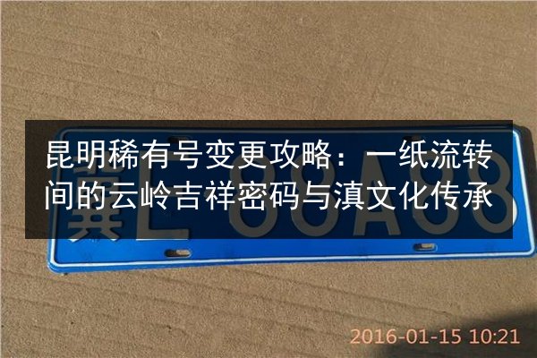 昆明稀有号变更攻略：一纸流转间的云岭吉祥密码与滇文化传承