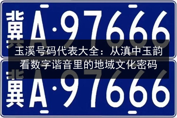 玉溪号码代表大全：从滇中玉韵看数字谐音里的地域文化密码 第2张
