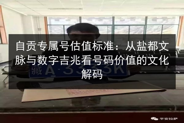 自贡专属号估值标准：从盐都文脉与数字吉兆看号码价值的文化解码