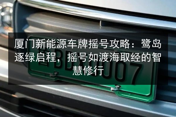 厦门新能源车牌摇号攻略：鹭岛逐绿启程，摇号如渡海取经的智慧修行 第2张