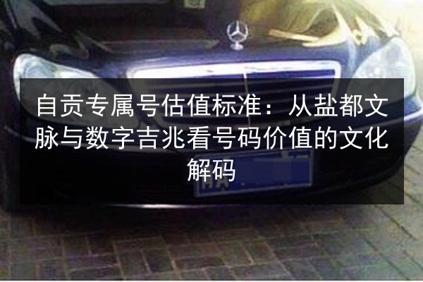自贡专属号估值标准：从盐都文脉与数字吉兆看号码价值的文化解码 第3张
