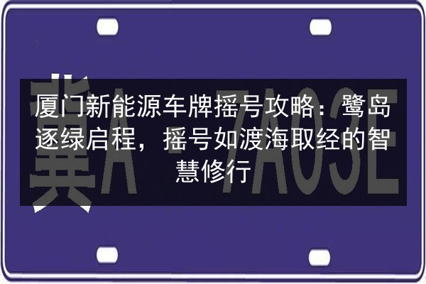 厦门新能源车牌摇号攻略：鹭岛逐绿启程，摇号如渡海取经的智慧修行 第3张