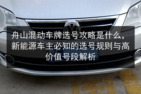 舟山混动车牌选号攻略是什么，新能源车主必知的选号规则与高价值号段解析