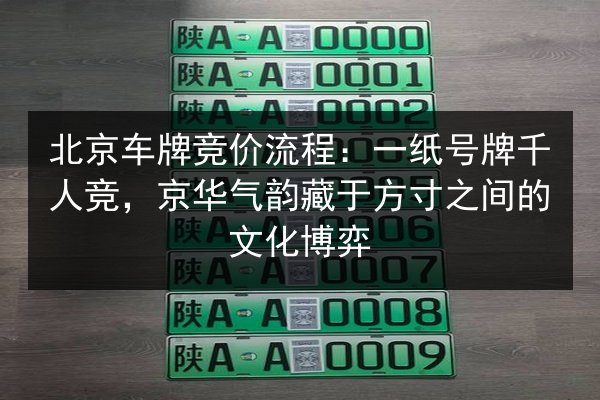 北京车牌竞价流程：一纸号牌千人竞，京华气韵藏于方寸之间的文化博弈