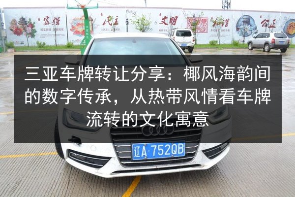 三亚车牌转让分享:椰风海韵间的数字传承,从热带风情看车牌流转的文化寓意 第3张 三亚车牌转让分享:椰风海韵间的数字传承,从热带风情看车牌流转的文化寓意 第3张
