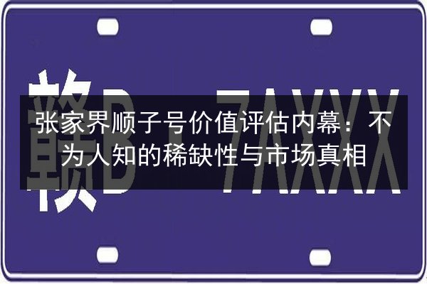 张家界顺子号价值评估内幕：不为人知的稀缺性与市场真相 第3张