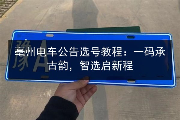 亳州电车公告选号教程:一码承古韵,智选启新程 第2张 亳州电车公告选号教程:一码承古韵,智选启新程 第2张