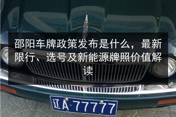 邵阳车牌政策发布是什么，最新限行、选号及新能源牌照价值解读