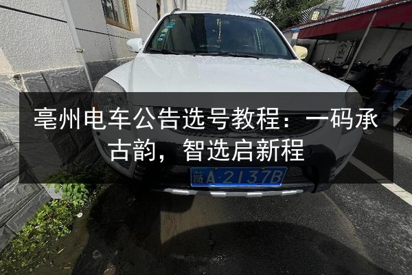 亳州电车公告选号教程:一码承古韵,智选启新程 第3张 亳州电车公告选号教程:一码承古韵,智选启新程 第3张
